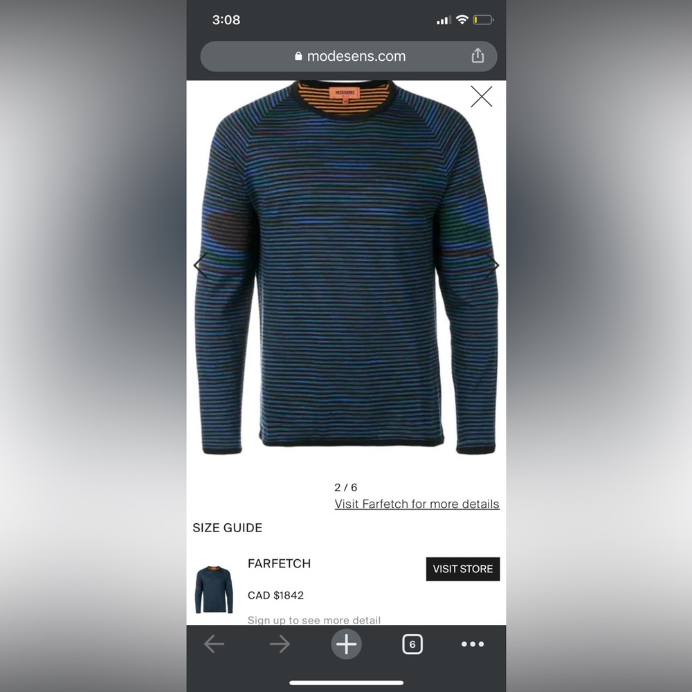 SOLD Missoni Cashmere Blend Reversible Striped Sweater - Picture 8 of 8